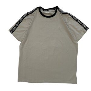 DKNY Men's Gray T-Shirt with Black Trim Crewneck Size M